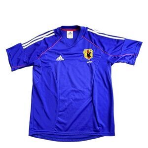 Vintage Adidas Sz L World Cup Japan 2002/2004 Blue Home Football Soccer Jersey